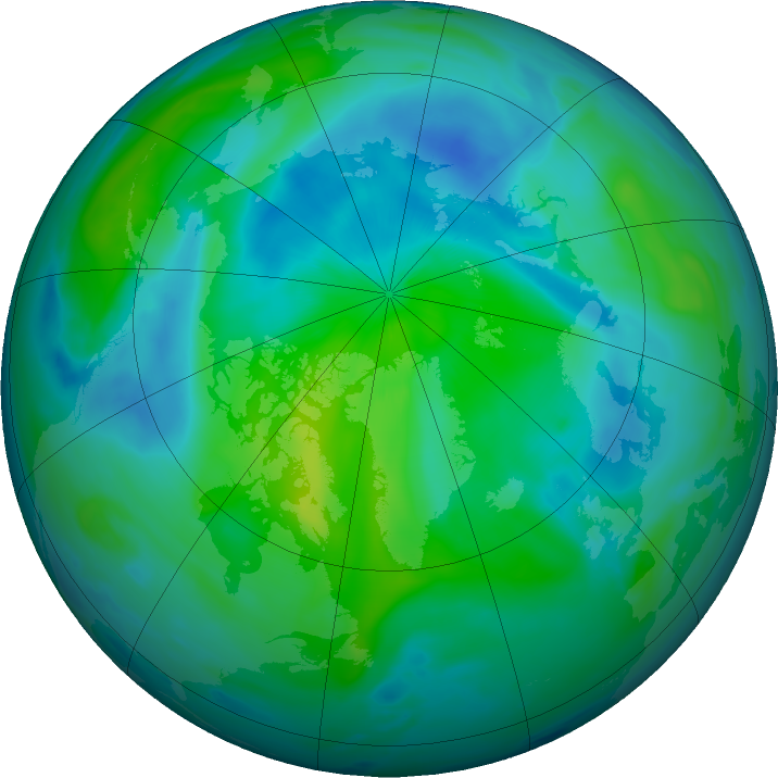 Arctic ozone map for 15 September 2016